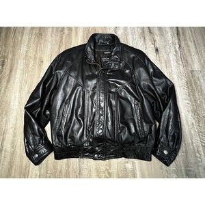 Wilson Brown Leather Jacket Sz Large Lined Zip Thinsulate